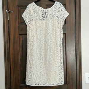 Loft off white lace detailed dress size 10